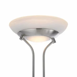 Luminaires Leuchten Direkt Lampadaire à vasque Leuchten-Direkt ZAHARA LED Acier brossé, 2 lumières* Éclairage Led