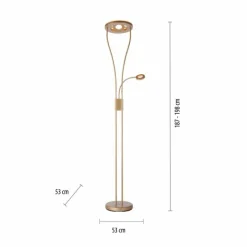 Luminaires Leuchten Direkt Lampadaire à vasque Leuchten-Direkt HELIA LED Laiton, 3 lumières* Lampadaires Et Lampes Sur Pied