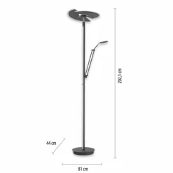 Luminaires Paul Neuhaus Lampadaire à vasque Paul Neuhaus PURE-MUTIL LED Anthracite, 2 lumières* Éclairage Led