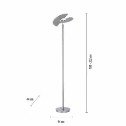 Luminaires Paul Neuhaus Lampadaire à vasque Paul Neuhaus PURE-MUTIL LED Acier brossé, 2 lumières* Lampadaires Et Lampes Sur Pied
