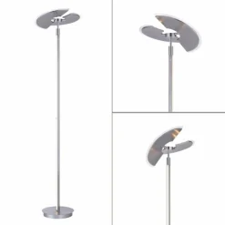 Luminaires Paul Neuhaus Lampadaire à vasque Paul Neuhaus PURE-MUTIL LED Acier brossé, 2 lumières* Lampadaires Et Lampes Sur Pied