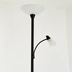 hofstein Lampadaire à vasque Phong LED Noir, 2 lumières