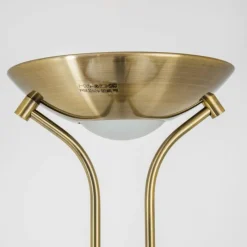 hofstein Lampadaire à vasque Rom LED Vieux laiton, 2 lumières