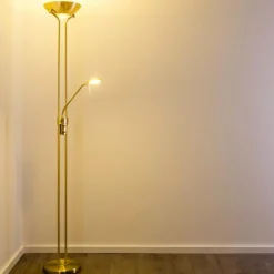 hofstein Lampadaire à vasque Rom LED Laiton, 2 lumières