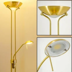 hofstein Lampadaire à vasque Rom LED Laiton, 2 lumières