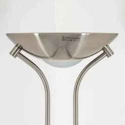 hofstein Lampadaire à vasque Rom LED Nickel mat, 2 lumières