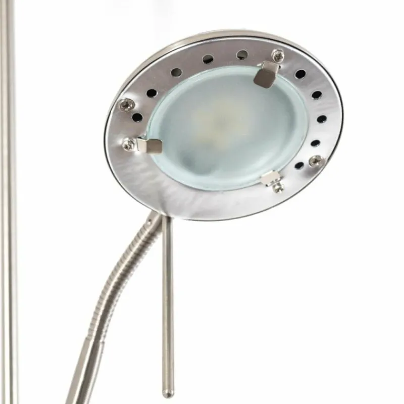 hofstein Lampadaire à vasque Rom LED Nickel mat, 2 lumières