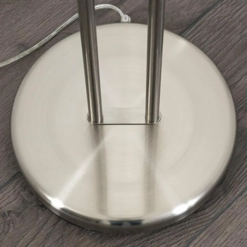 hofstein Lampadaire à vasque Rom LED Nickel mat, 2 lumières