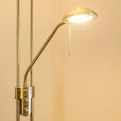 hofstein Lampadaire à vasque Rom LED Nickel mat, 2 lumières