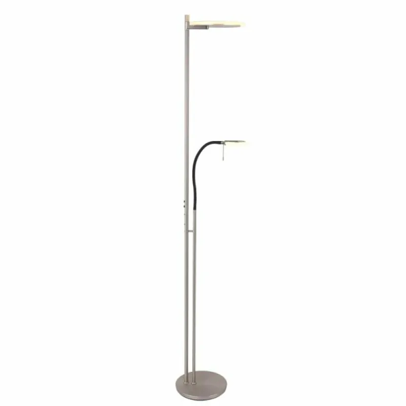 Luminaires Steinhauer Lampadaire à vasque Steinhauer Turound LED Acier brossé, 2 lumières* Éclairage Led