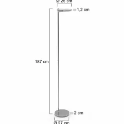 Luminaires Steinhauer Lampadaire à vasque Steinhauer Turound LED Acier brossé, 1 lumière* Éclairage Led