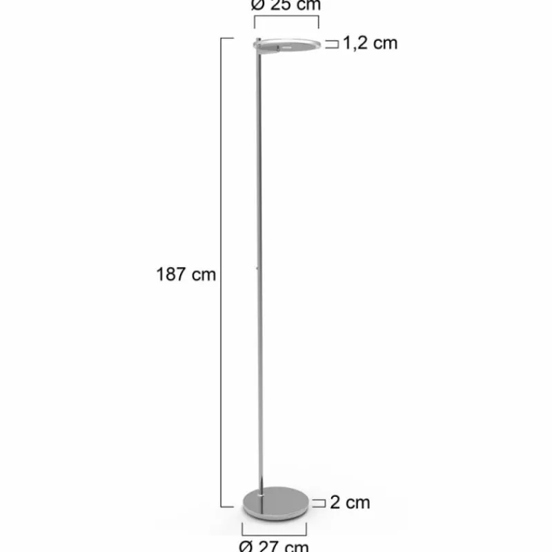 Luminaires Steinhauer Lampadaire à vasque Steinhauer Turound LED Acier brossé, 1 lumière* Éclairage Led