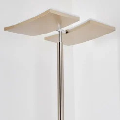 hofstein Lampadaire à vasque Thyolo LED Acier brossé, 2 lumières