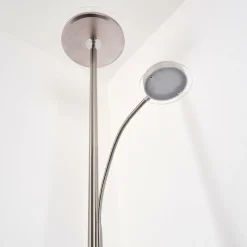 hofstein Lampadaire à vasque Veteli LED Chrome, Nickel mat, 2 lumières