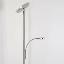 hofstein Lampadaire à vasque Veteli LED Chrome, Nickel mat, 2 lumières