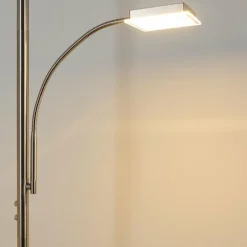 hofstein Lampadaire à vasque Veteli LED Chrome, Nickel mat, 2 lumières
