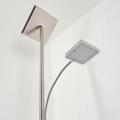 hofstein Lampadaire à vasque Veteli LED Chrome, Nickel mat, 2 lumières