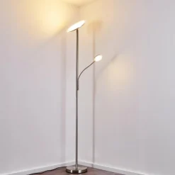 hofstein Lampadaire à vasque Veteli LED Blanc, 2 lumières