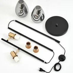 Suspension Verre Fumé-hofstein Lampadaire Vaurois Laiton, Noir, 2 lumières