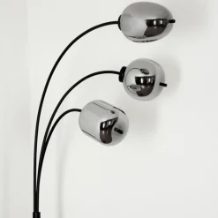 Suspension Verre Fumé-hofstein Lampadaire Verbania Noir, 3 lumières