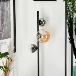 hofstein Lampadaire - Verre 10 cm, 15 cm Remaisnil Ambre, Fumé, 3 lumières