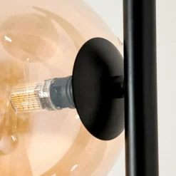 hofstein Lampadaire - Verre 10 cm, 15 cm Remaisnil Ambre, Fumé, 3 lumières