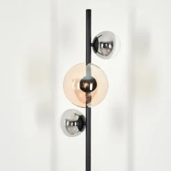 hofstein Lampadaire - Verre 10 cm, 15 cm Remaisnil Ambre, Fumé, 3 lumières