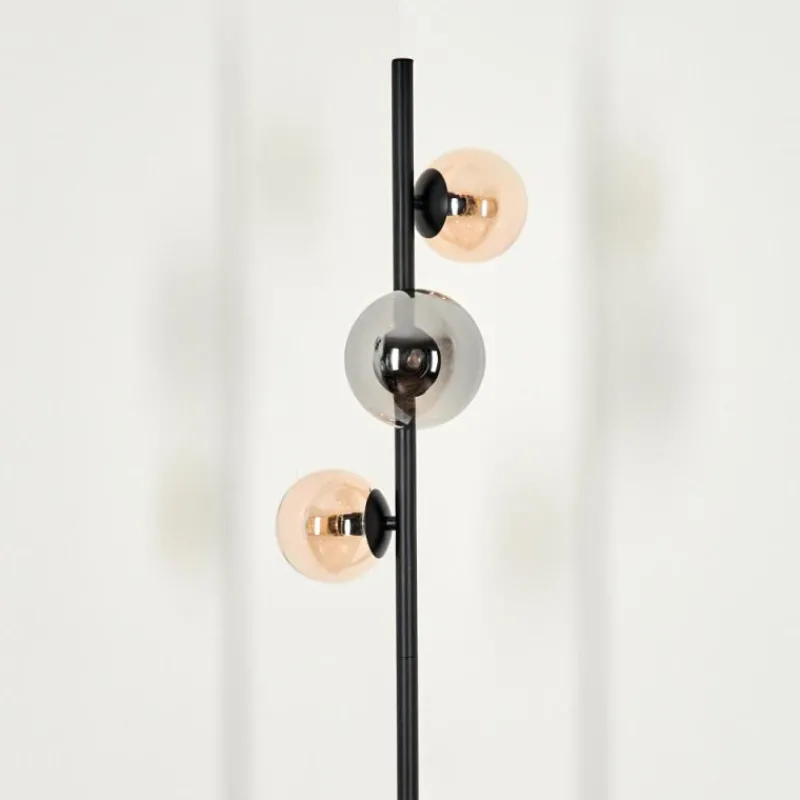 Suspension Verre Fumé-hofstein Lampadaire - Verre 10 cm, 12 cm Remaisnil Ambre, Fumé, 3 lumières