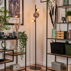 hofstein Lampadaire - Verre 10 cm, 15 cm Remaisnil Ambre, Fumé, 3 lumières