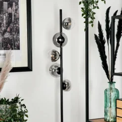 hofstein Lampadaire - Verre 10 cm, 12 cm Remaisnil Clair, Fumé, 5 lumières