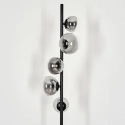 hofstein Lampadaire - Verre 10 cm, 12 cm Remaisnil Clair, Fumé, 5 lumières