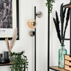 hofstein Lampadaire - Verre 10 cm, 15 cm Remaisnil Ambre, Fumé, 3 lumières