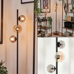 Suspension Verre Fumé-hofstein Lampadaire - Verre 10 cm, 12 cm Remaisnil Ambre, Fumé, 3 lumières