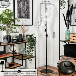 Lampes À Boules-hofstein Lampadaire - Verre 10 cm, 12 cm Remaisnil Blanc, 6 lumières