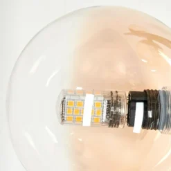 hofstein Lampadaire - Verre 10 cm, 12 cm Remaisnil Ambre, Clair, 6 lumières