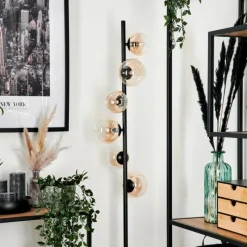 hofstein Lampadaire - Verre 10 cm, 12 cm Remaisnil Ambre, Clair, 6 lumières