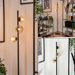 hofstein Lampadaire - Verre 10 cm, 12 cm Remaisnil Ambre, Clair, 3 lumières