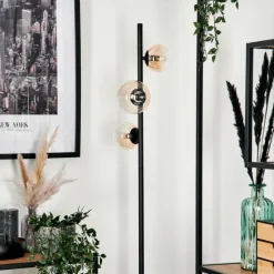 hofstein Lampadaire - Verre 10 cm, 12 cm Remaisnil Ambre, Clair, 3 lumières