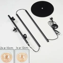 hofstein Lampadaire - Verre 10 cm, 12 cm Remaisnil Ambre, Clair, 3 lumières