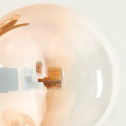 hofstein Lampadaire - Verre 10 cm, 12 cm Remaisnil Ambre, Clair, 3 lumières