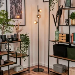 hofstein Lampadaire - Verre 10 cm, 12 cm Remaisnil Ambre, Clair, 3 lumières