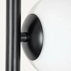 hofstein Lampadaire - Verre 10 cm, 12 cm Remaisnil Blanc, 3 lumières