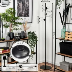 hofstein Lampadaire - Verre 10 cm, 12 cm Remaisnil Clair, 3 lumières