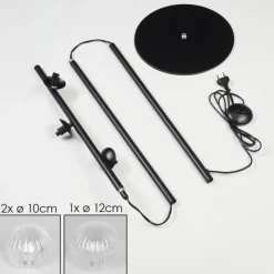 hofstein Lampadaire - Verre 10 cm, 12 cm Remaisnil Clair, 3 lumières