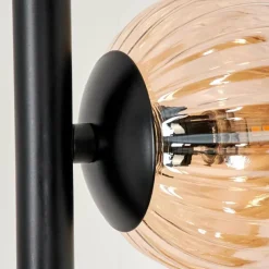 hofstein Lampadaire - Verre 10 cm, 12 cm Remaisnil Ambre, 3 lumières