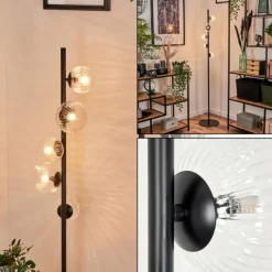 hofstein Lampadaire - Verre 10 cm, 12 cm Remaisnil Clair, 5 lumières