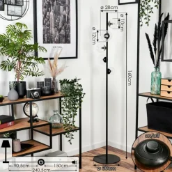 hofstein Lampadaire - Verre 10 cm, 12 cm Remaisnil Clair, 5 lumières