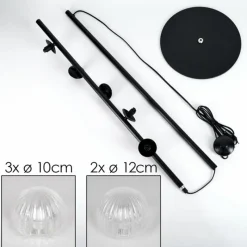 hofstein Lampadaire - Verre 10 cm, 12 cm Remaisnil Clair, 5 lumières