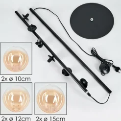 hofstein Lampadaire - Verre 10 cm, 12 cm, 15 cm Remaisnil Ambre, Clair, 6 lumières