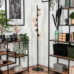 hofstein Lampadaire - Verre 10 cm, 12 cm, 15 cm Remaisnil Ambre, Clair, 6 lumières